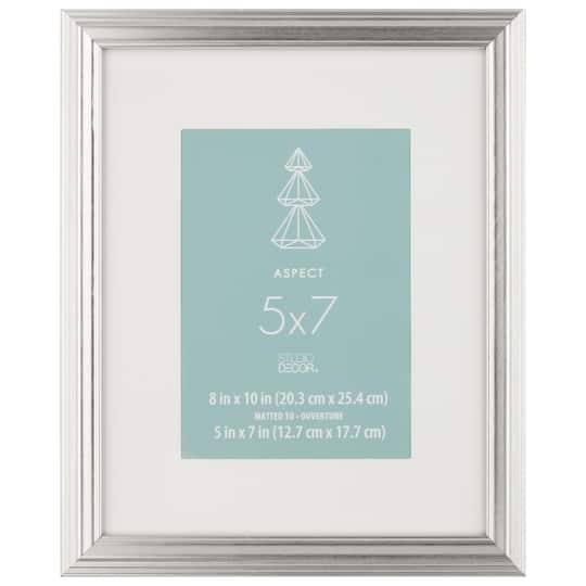 Aspect 5" x 7" Silver Narrow Frame with Mat by Studio Décor®